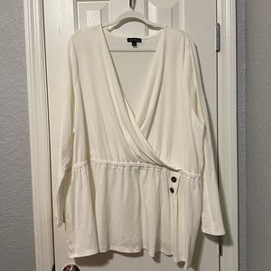 Lane Bryant V-Neck Blouse with Button Detail #40